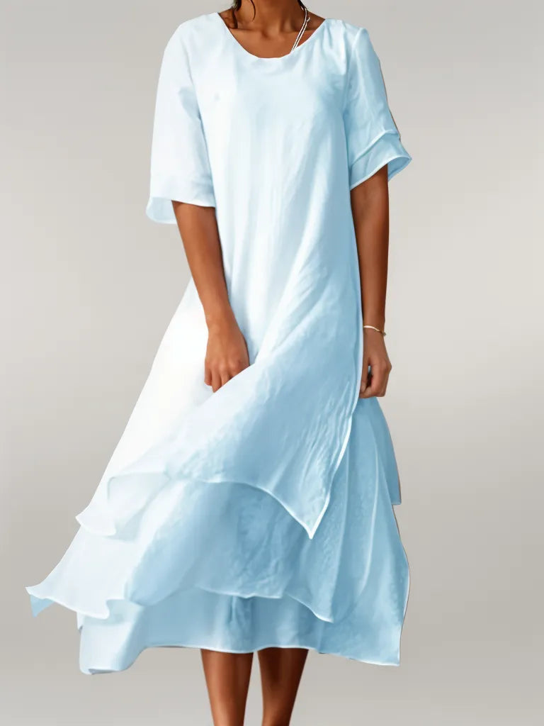 Marjo | Elegant Midi Kjole med Lag
