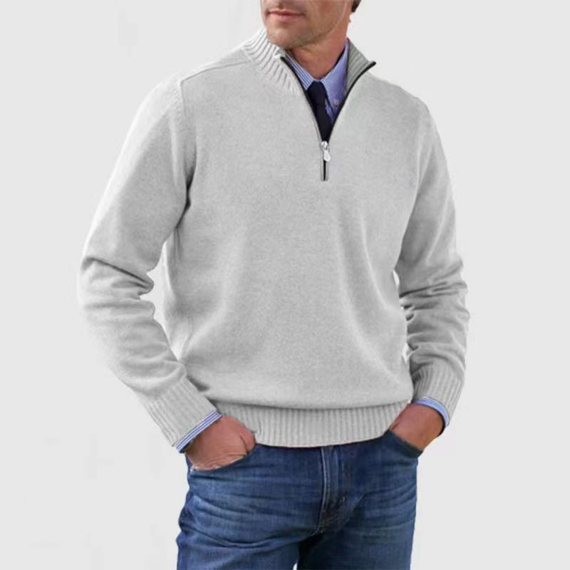 William | Sweater med halv lynlås til mænd