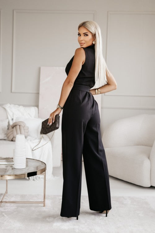 Lærke | V-hals Jumpsuit med Slå-om Detalje