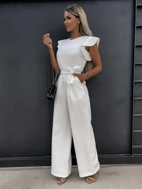 Elegant jumpsuit med brede ben i dansk design