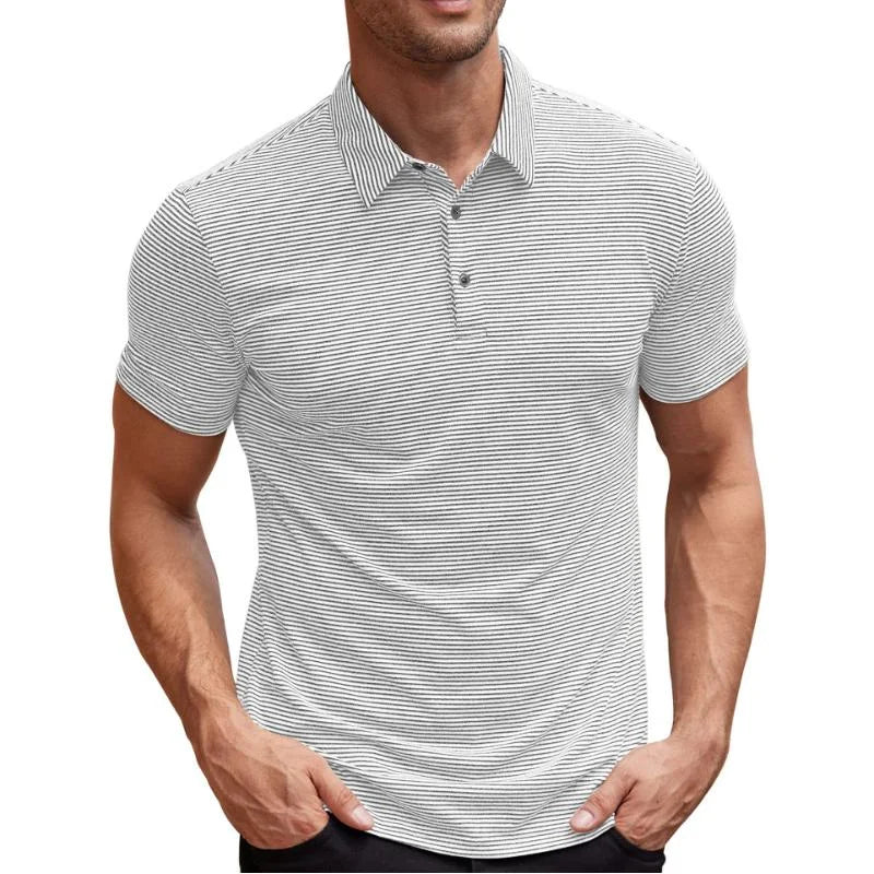 Mikkel | Casual Stribet Polo til Mænd