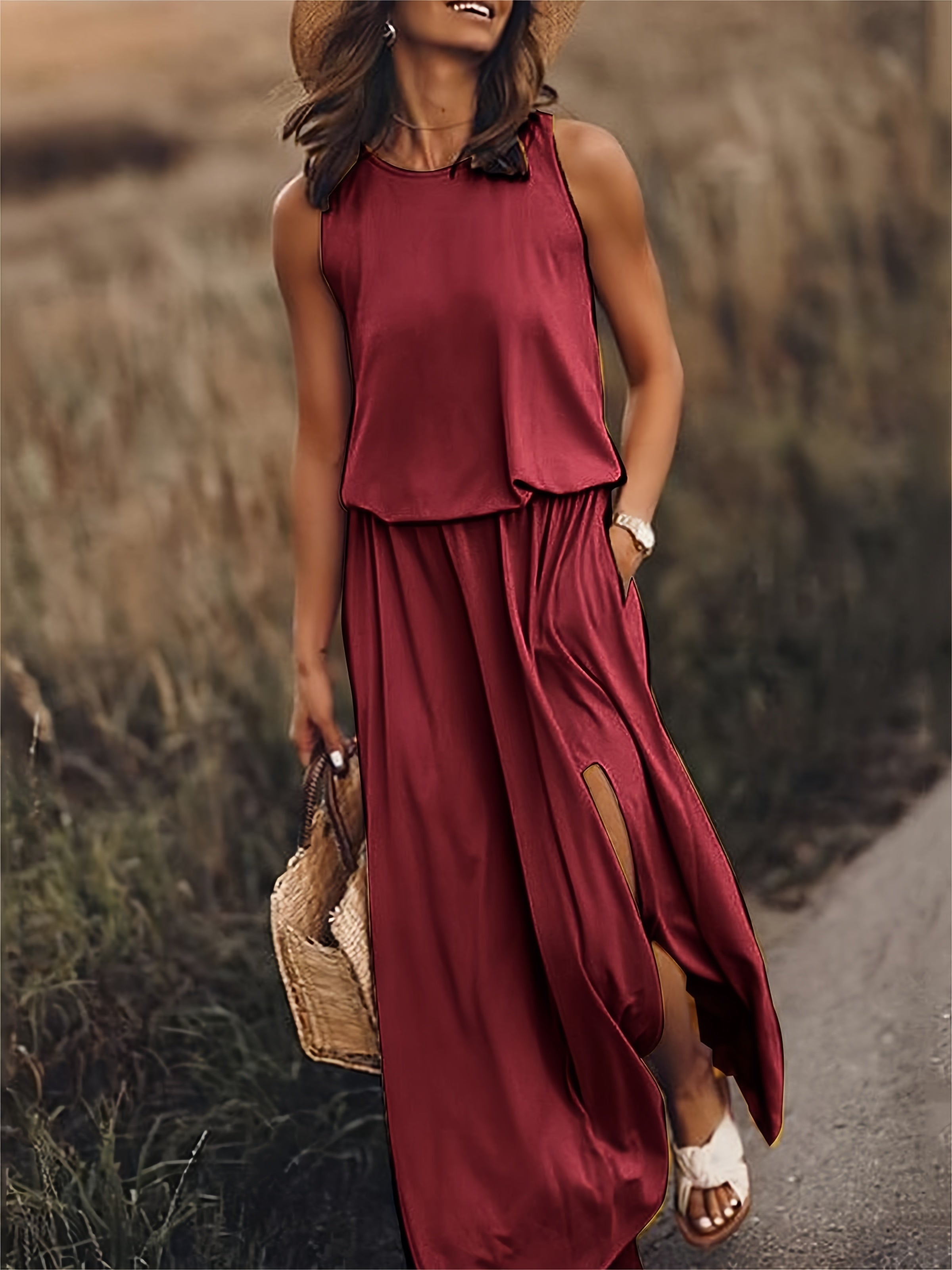 Maxi Boho Kjole i Elegant Stil Til Kvinder