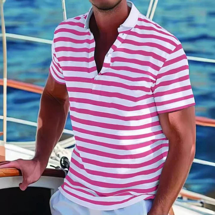Lucas – Retro Stribet Polo Shirt til Herrer