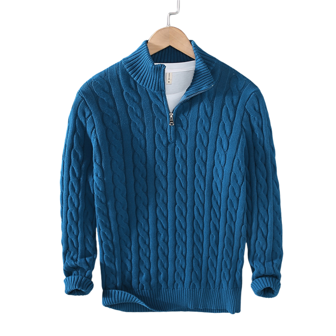 Magnus | Sweater med halv lynlås til mænd