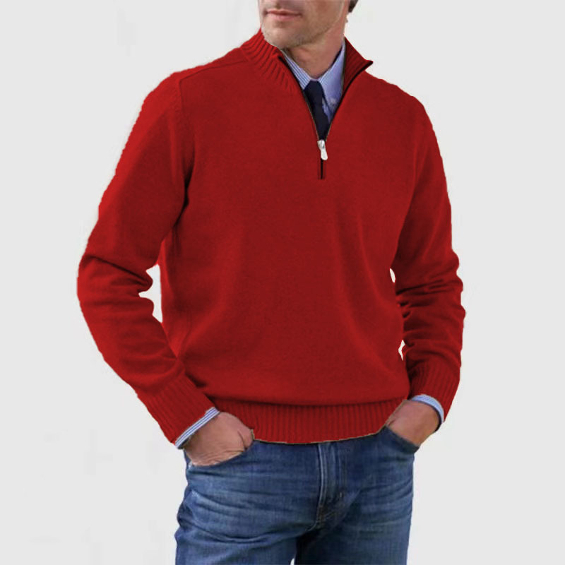 William | Sweater med halv lynlås til mænd