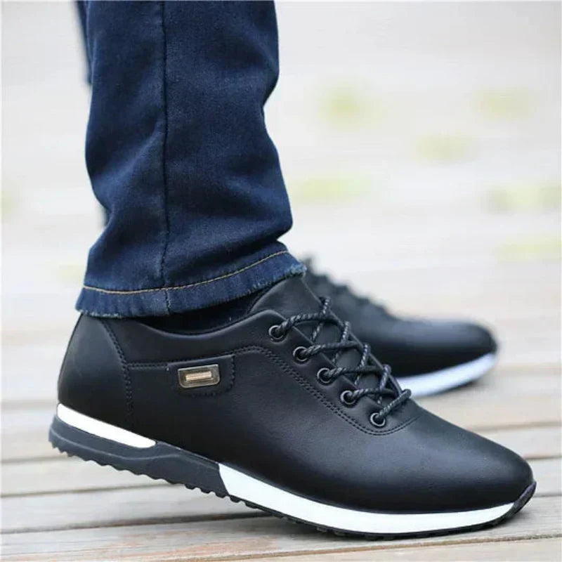 Læder sneakers med moderne design