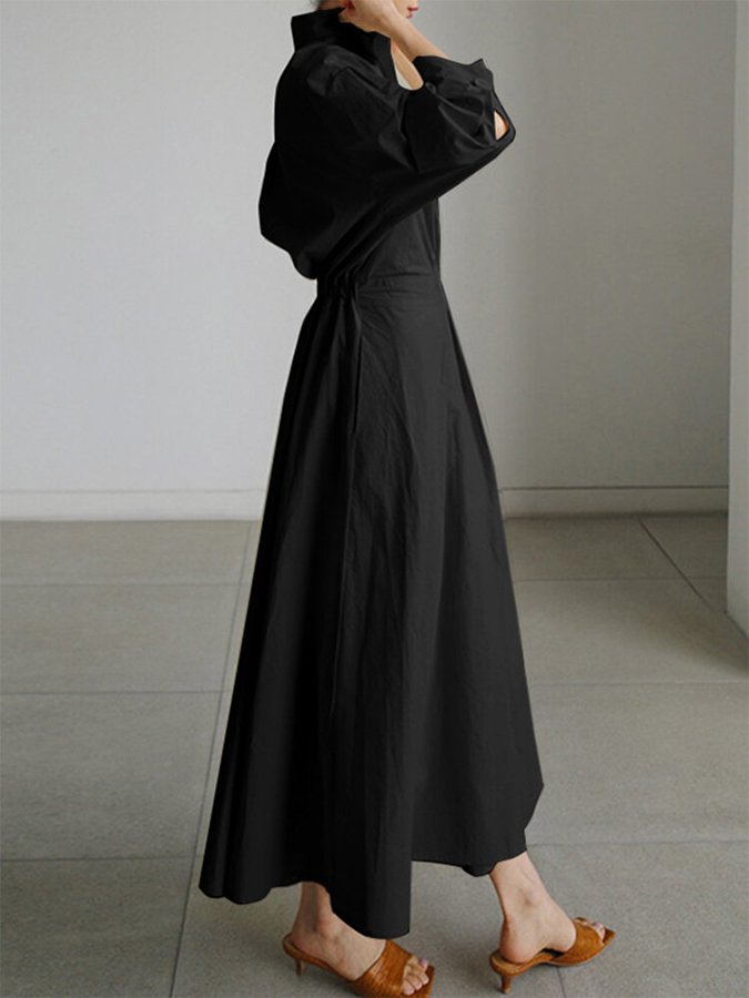 Clemence | Elegant Midi Kjole med Knapper