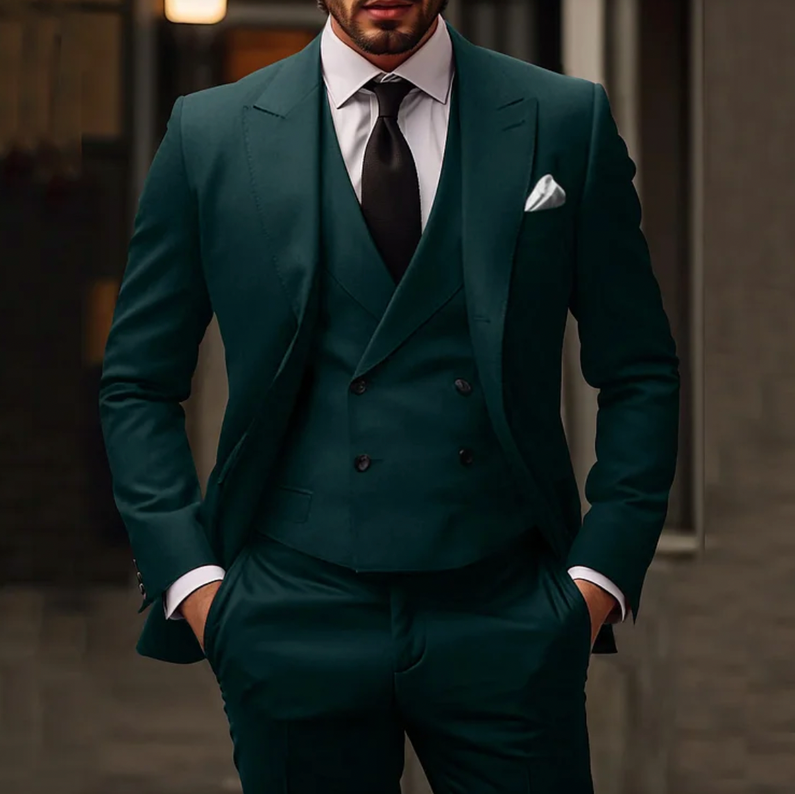 Harvey | 3-delt Herresæt med Klassisk Blazer, Vest og Bukser