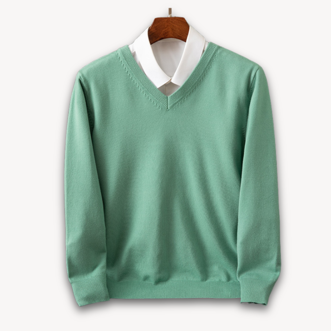 Allan | Elegant kashmir sweater med V-hals til mænd