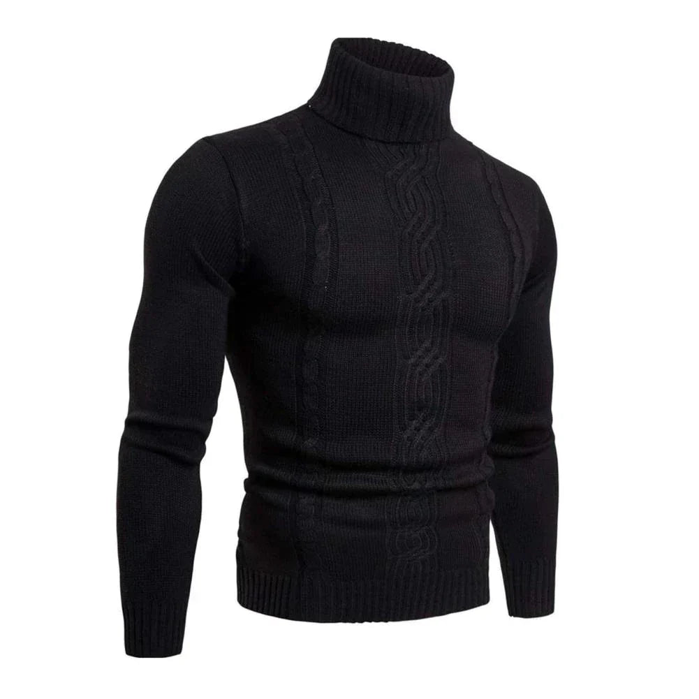 Lucas | Sweater i bomuld med høj hals til mænd