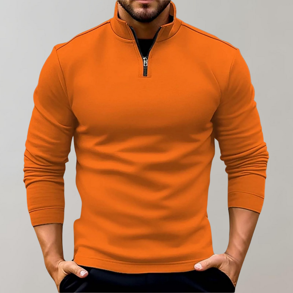 Victor | Lys sweater med lynlås til mænd