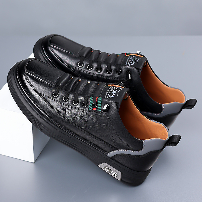 Læder sneakers til mænd med stilfuldt design