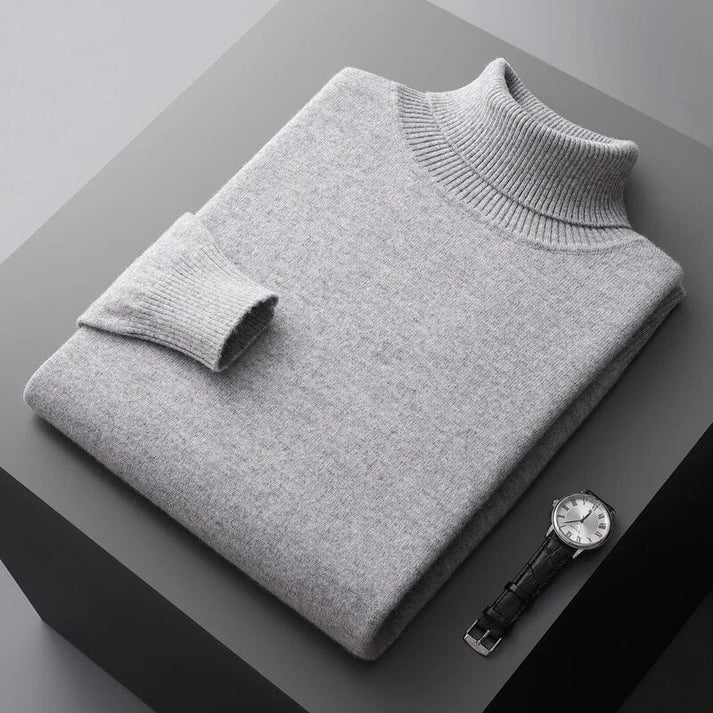 Mikkel | Rullekravesweater i kashmir til mænd