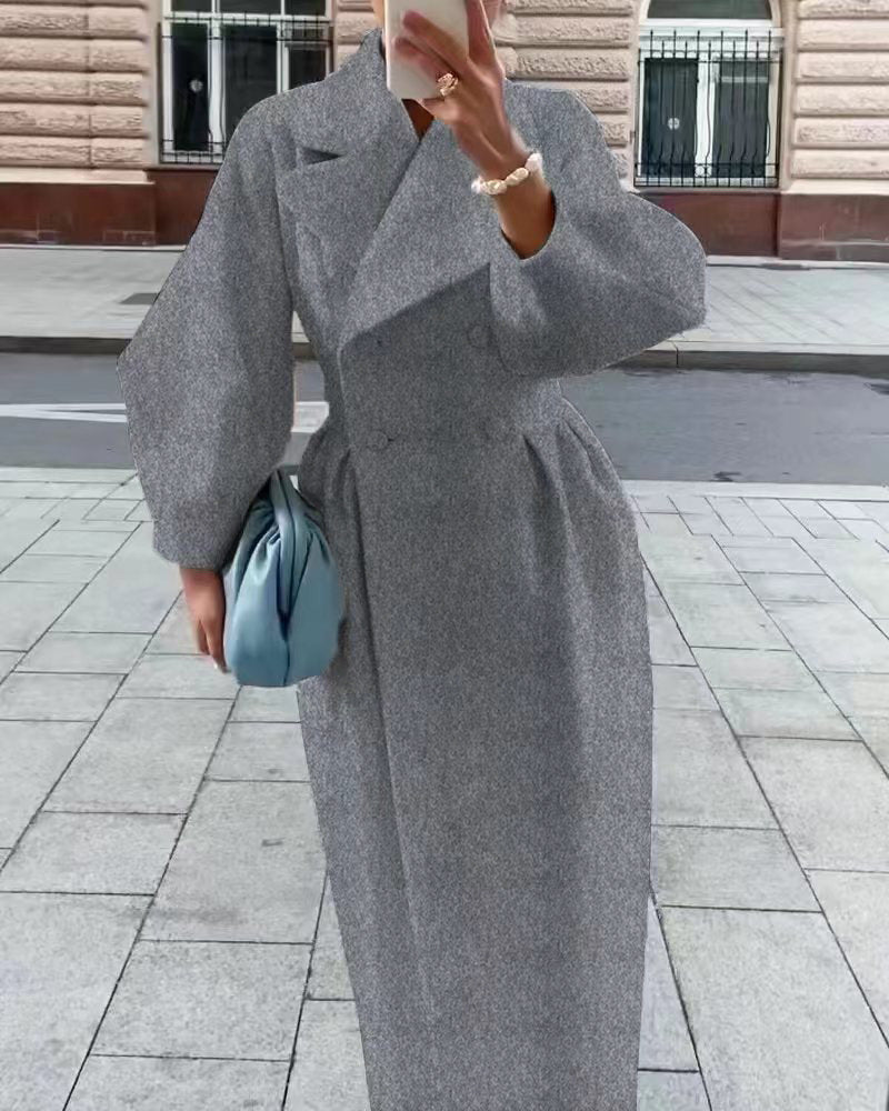 Sofie | Elegant Lang Damefrakke med Reverskrave