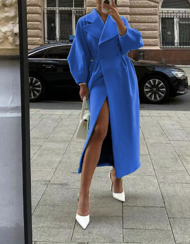 Sofie | Elegant Lang Damefrakke med Reverskrave
