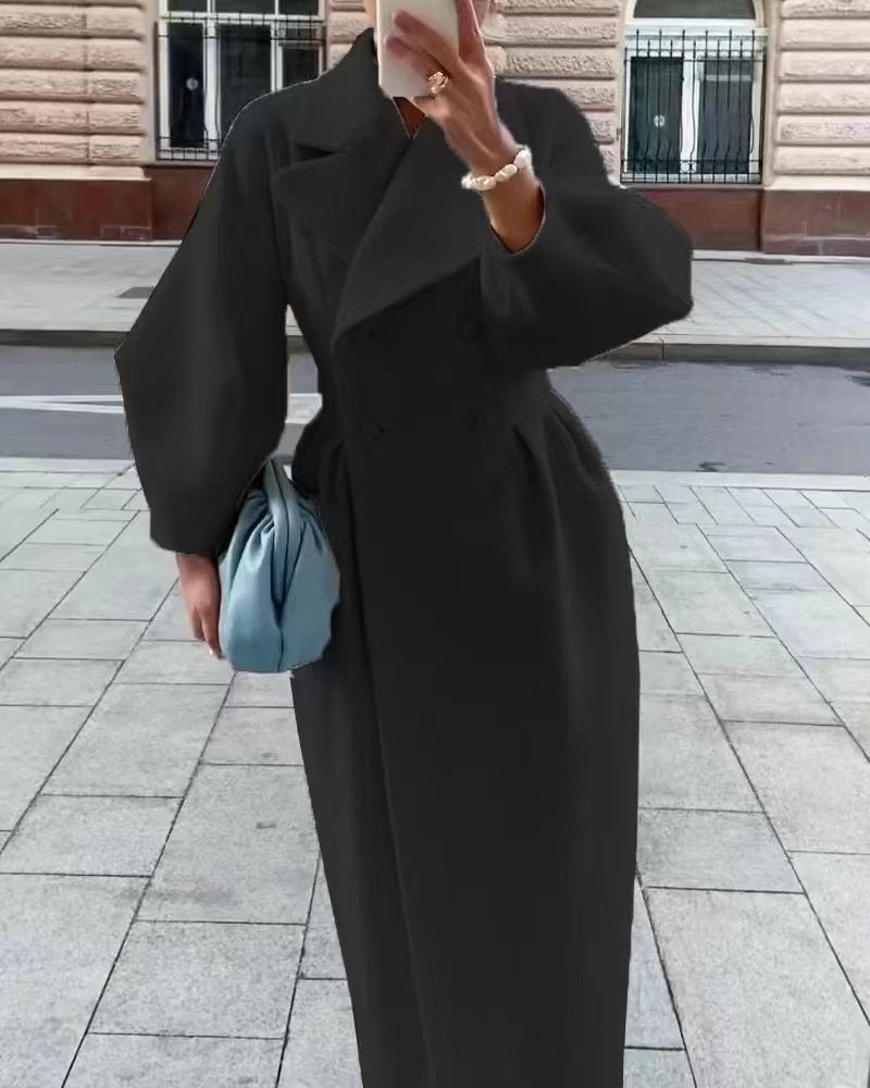 Sofie | Elegant Lang Damefrakke med Reverskrave