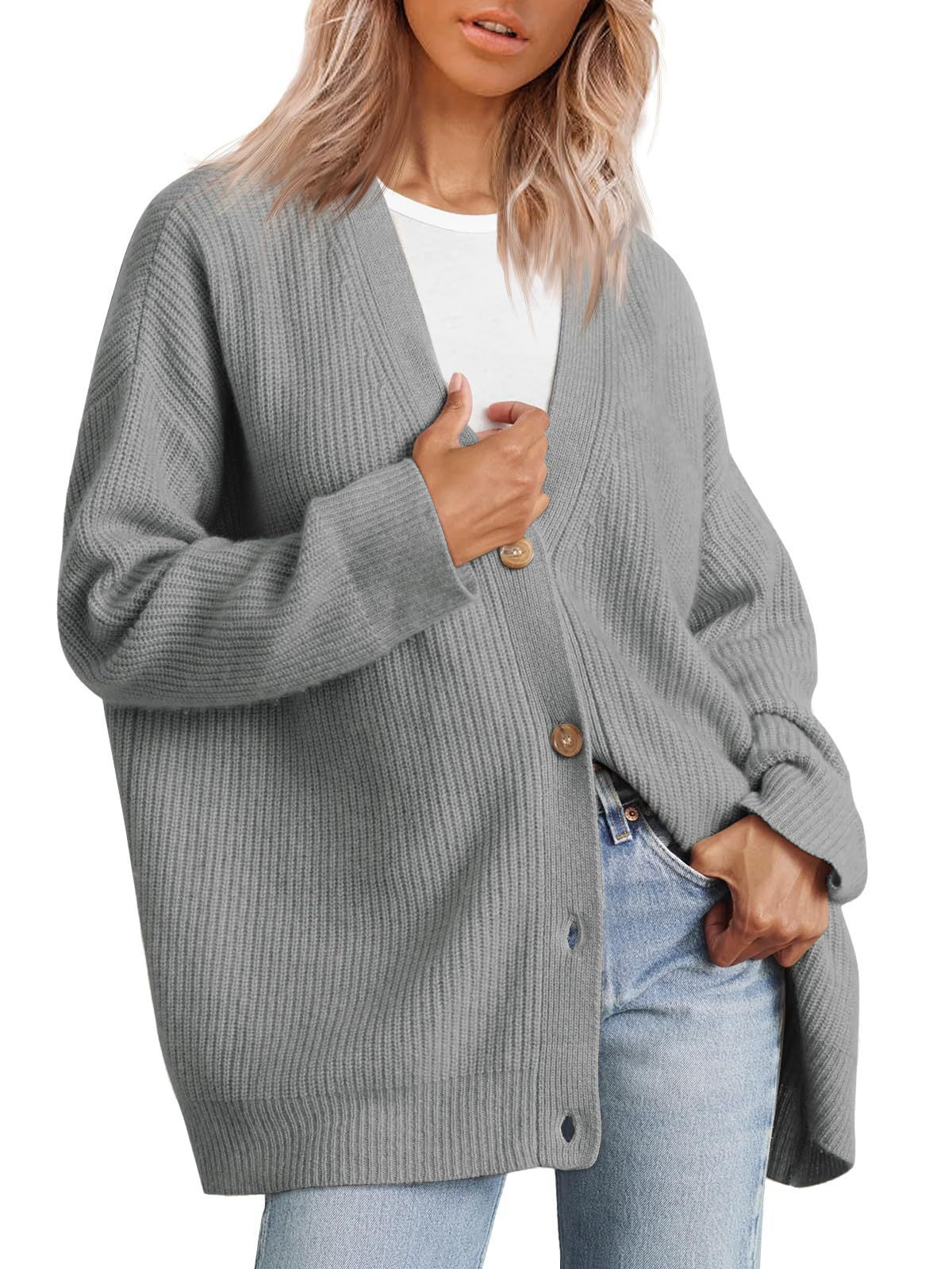 Ella | Dame Strikcardigan med Knapper