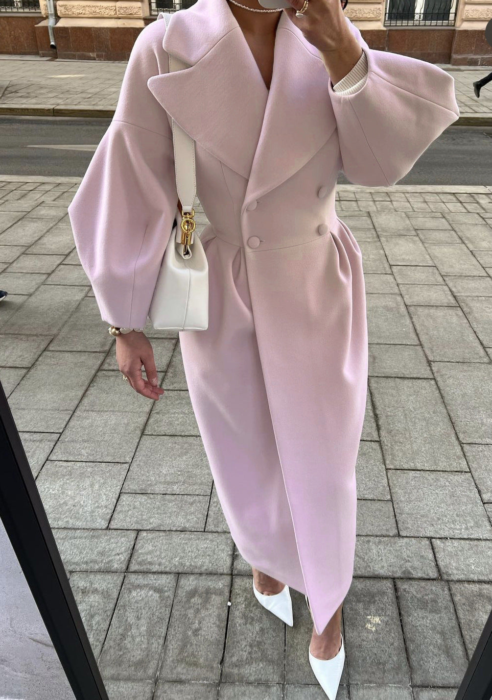 Sofie | Elegant Lang Damefrakke med Reverskrave