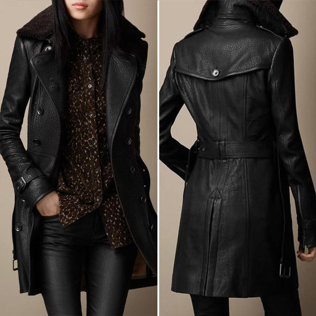Johanne™ – Læder Trench Coat