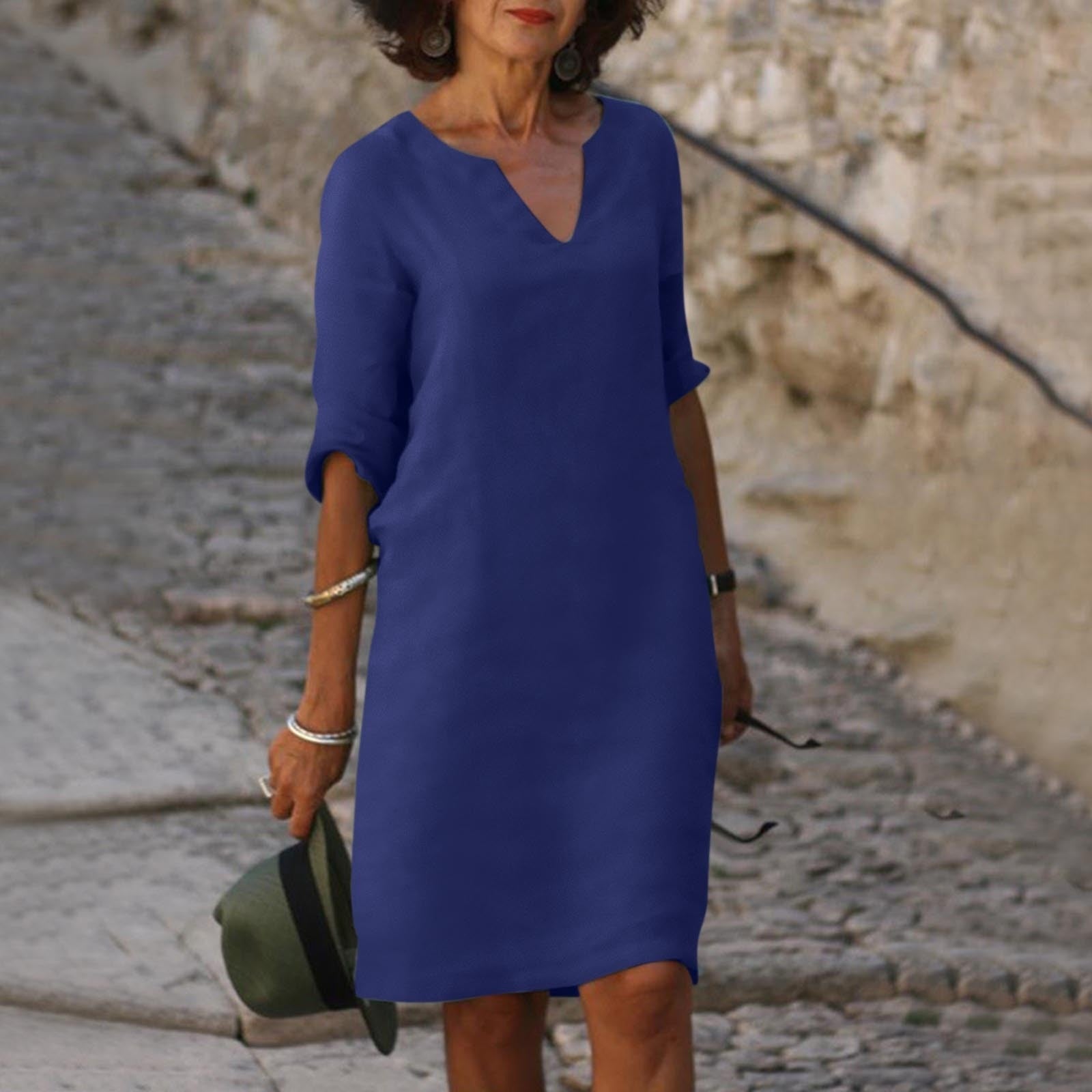 Anette | Elegant V-hals Kjole til Sommer