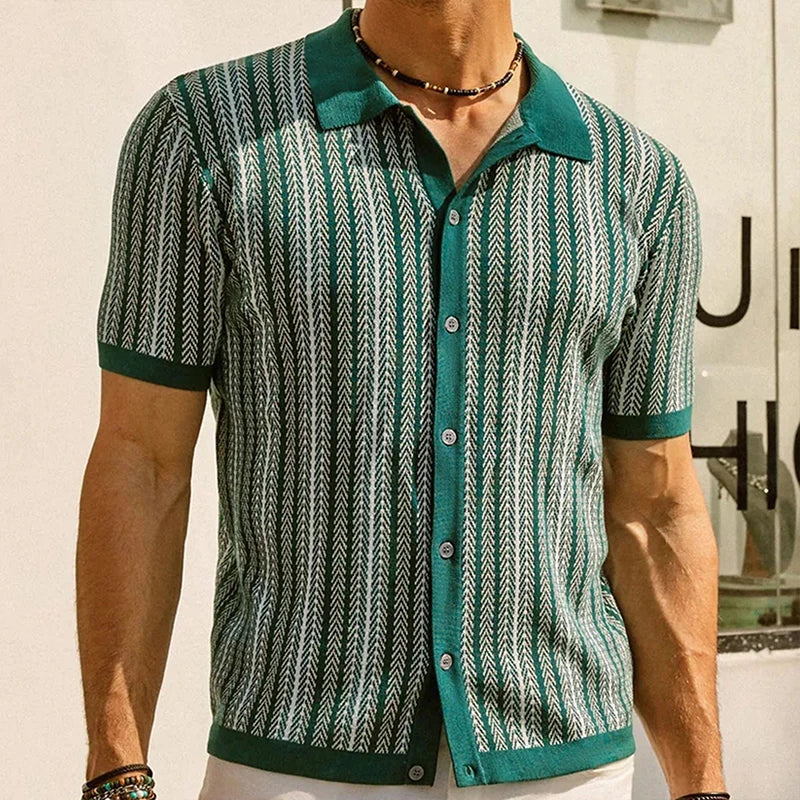 Mikkel | Vintage Strikket Polo med Knapper