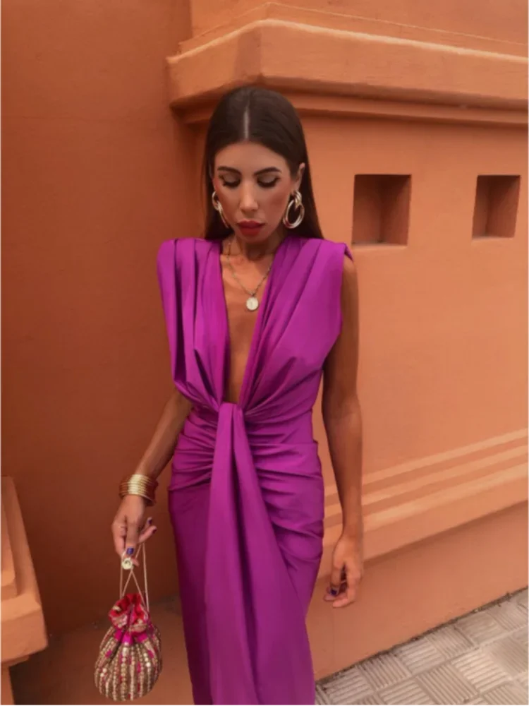 Darcy | Elegant Plisseret Maxi Kjole til Kvinder