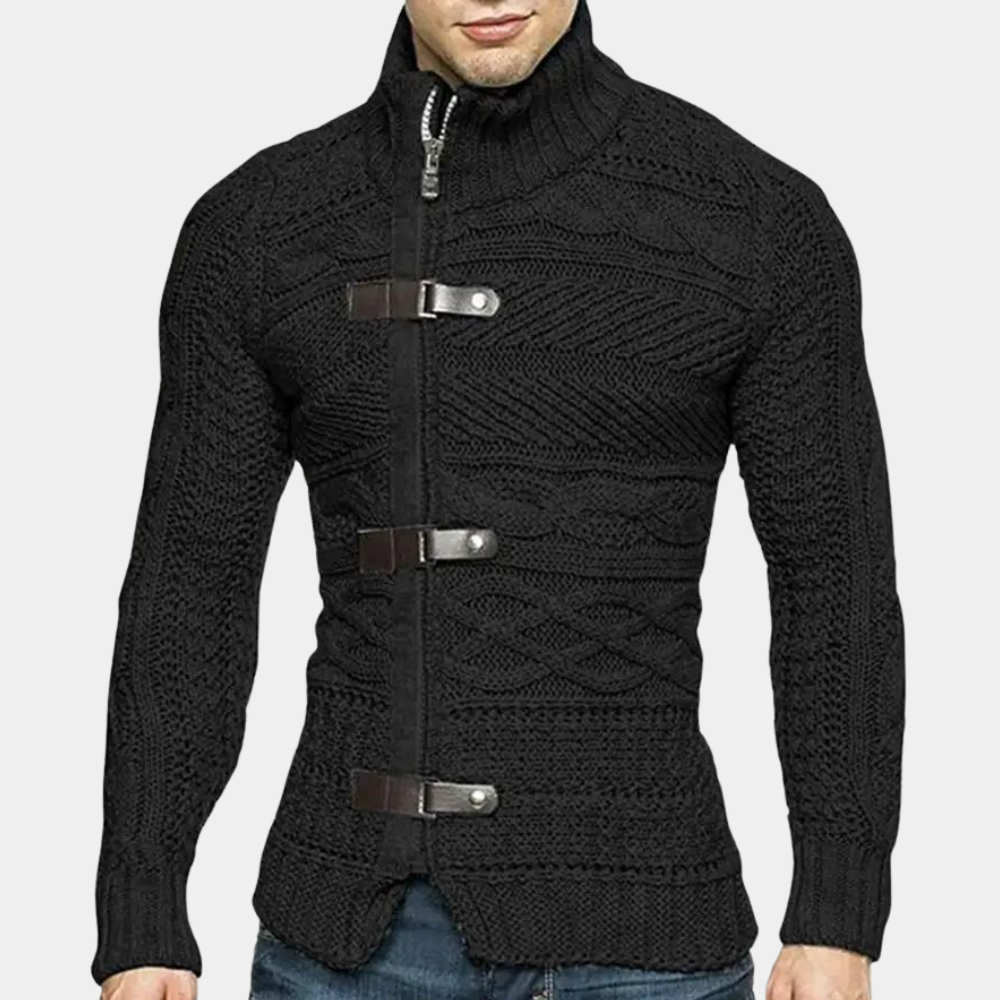 Nikolaj | Elegant cardigan med lynlås til mænd