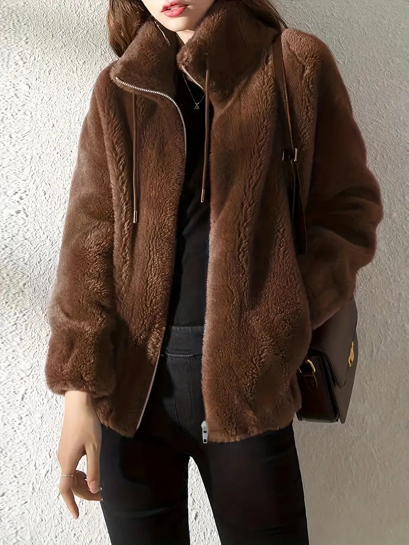 Ella | Trendy Teddyjakke med Blød Foring