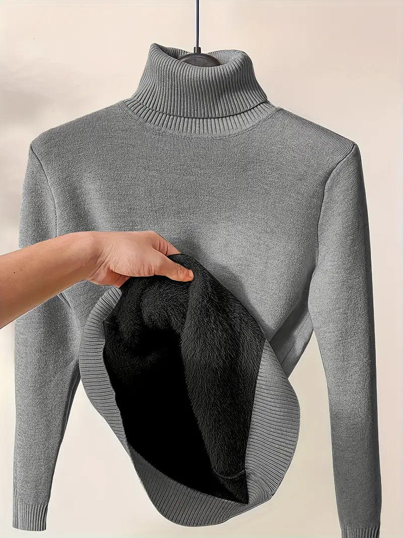 Anja | Varm Vinter Rullekrave Sweater til Kvinder