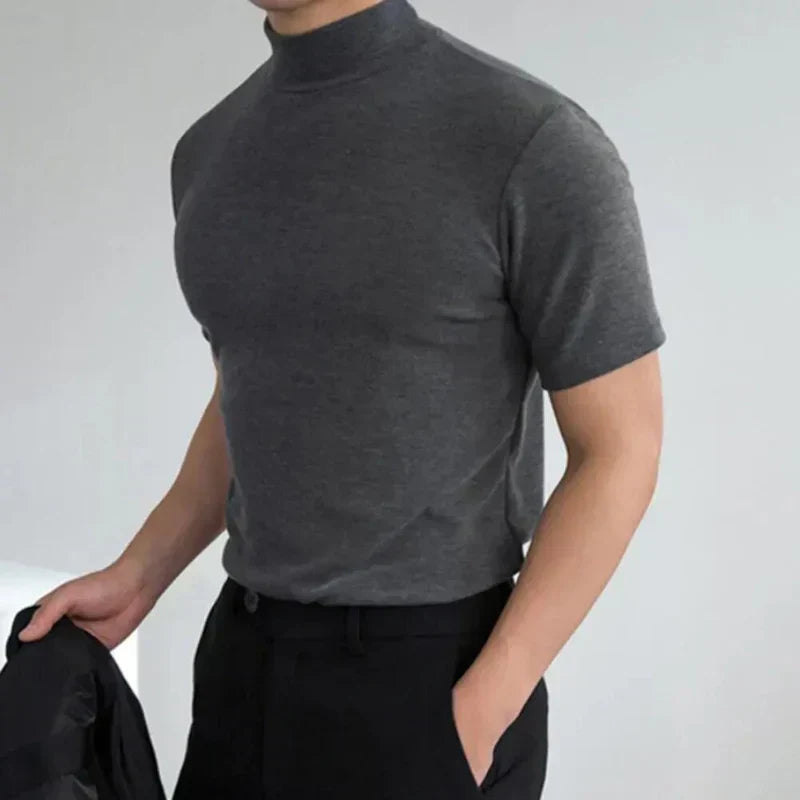 Basic T-shirt med Høj Krave