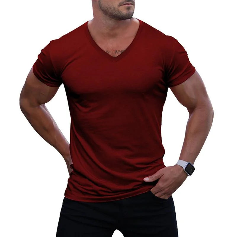 Mads - Slim-Fit V-udskåret T-shirt