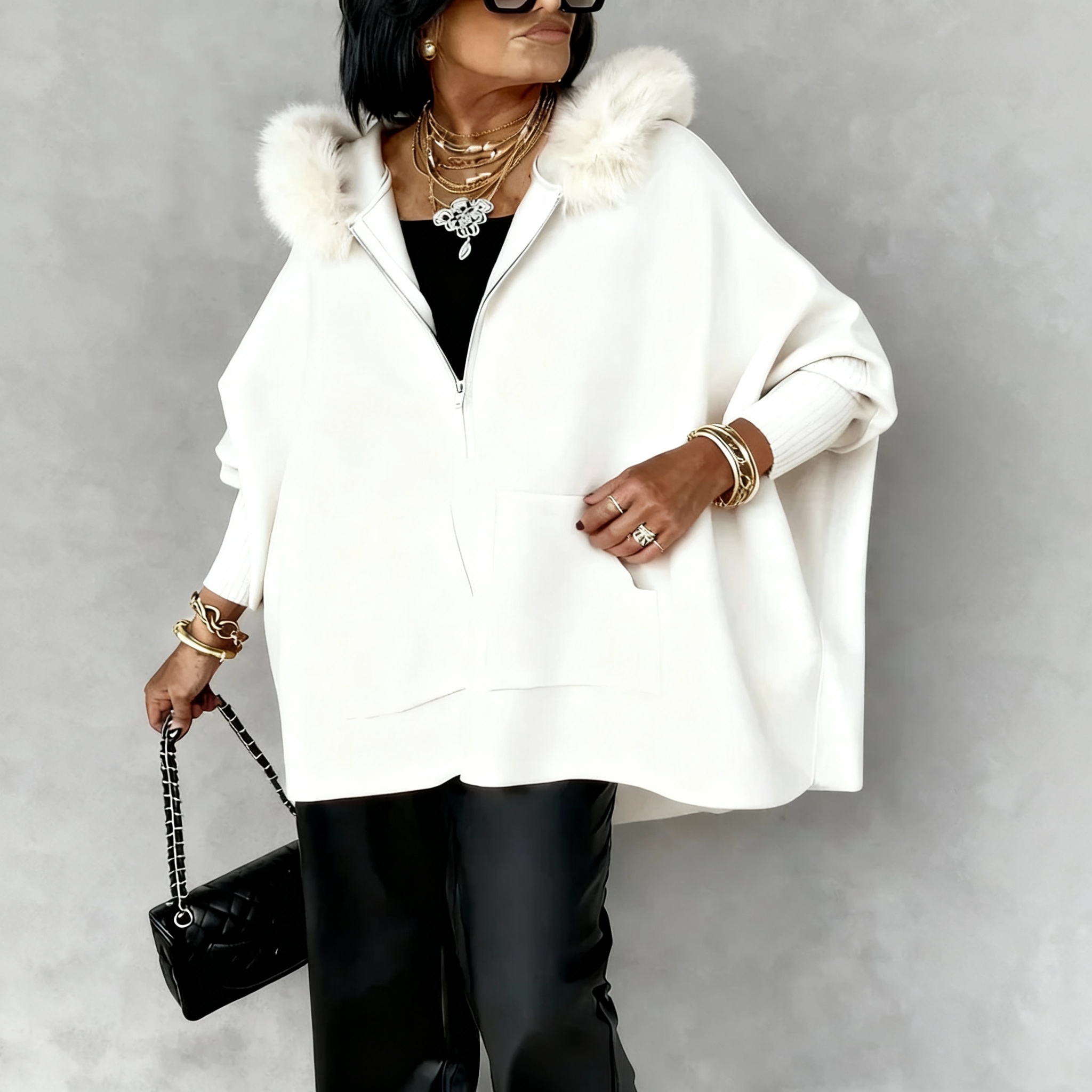 Marianne™ | Varm Poncho-jakke