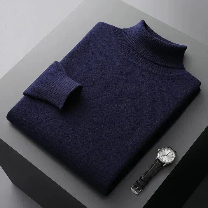 Mikkel | Rullekravesweater i kashmir til mænd