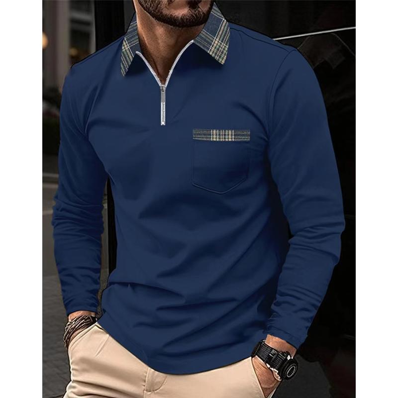 Hugo | Langærmet Poloshirt med Tern og Lynlås