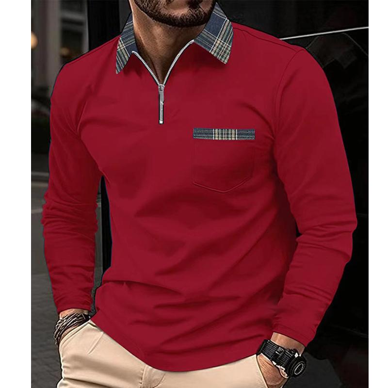Hugo | Langærmet Poloshirt med Tern og Lynlås