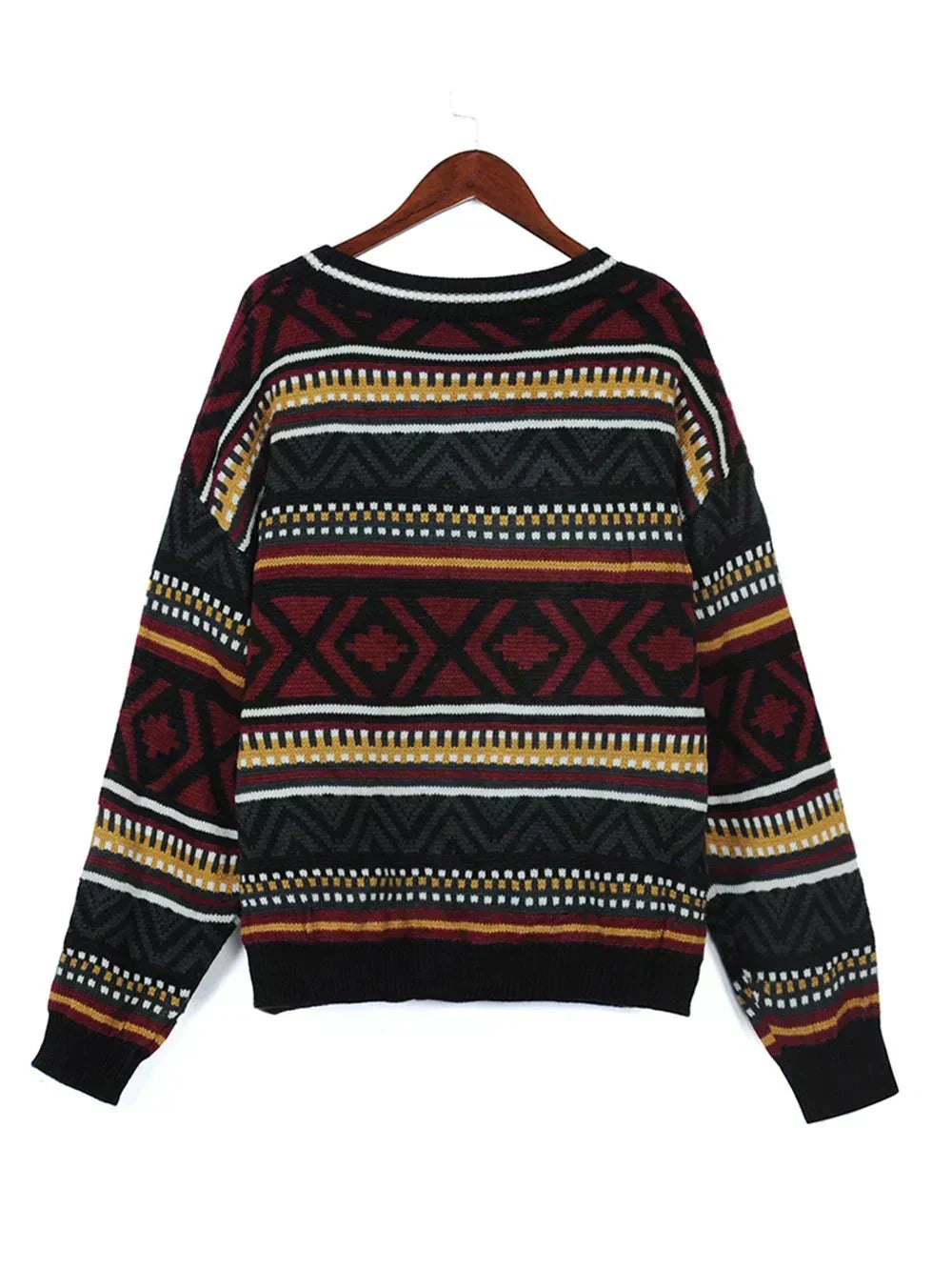 Oda | Geometrisk Mønstret Sweater til Vintermode