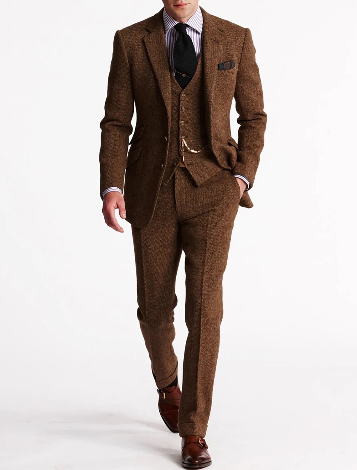Tweed Jakkesæt i Klassisk Stil