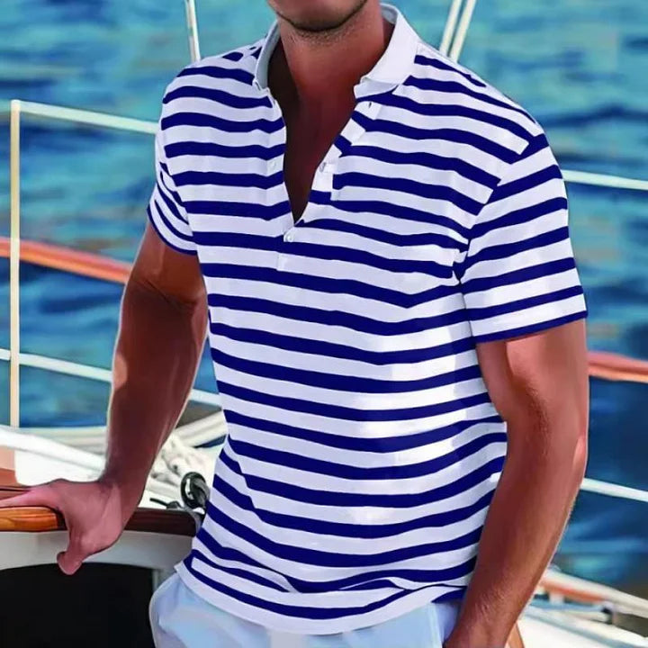 Lucas – Retro Stribet Polo Shirt til Herrer
