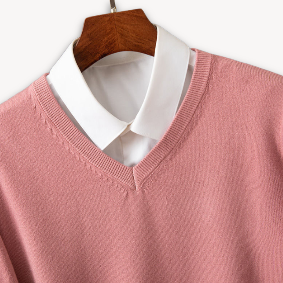 Allan | Elegant kashmir sweater med V-hals til mænd
