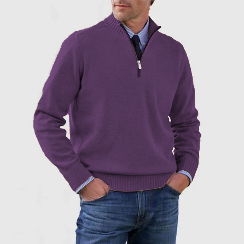 William | Sweater med halv lynlås til mænd