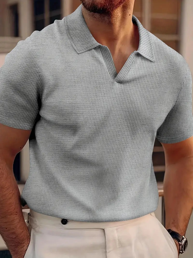 Herre V-Hals Kortærmet Polo T-Shirt