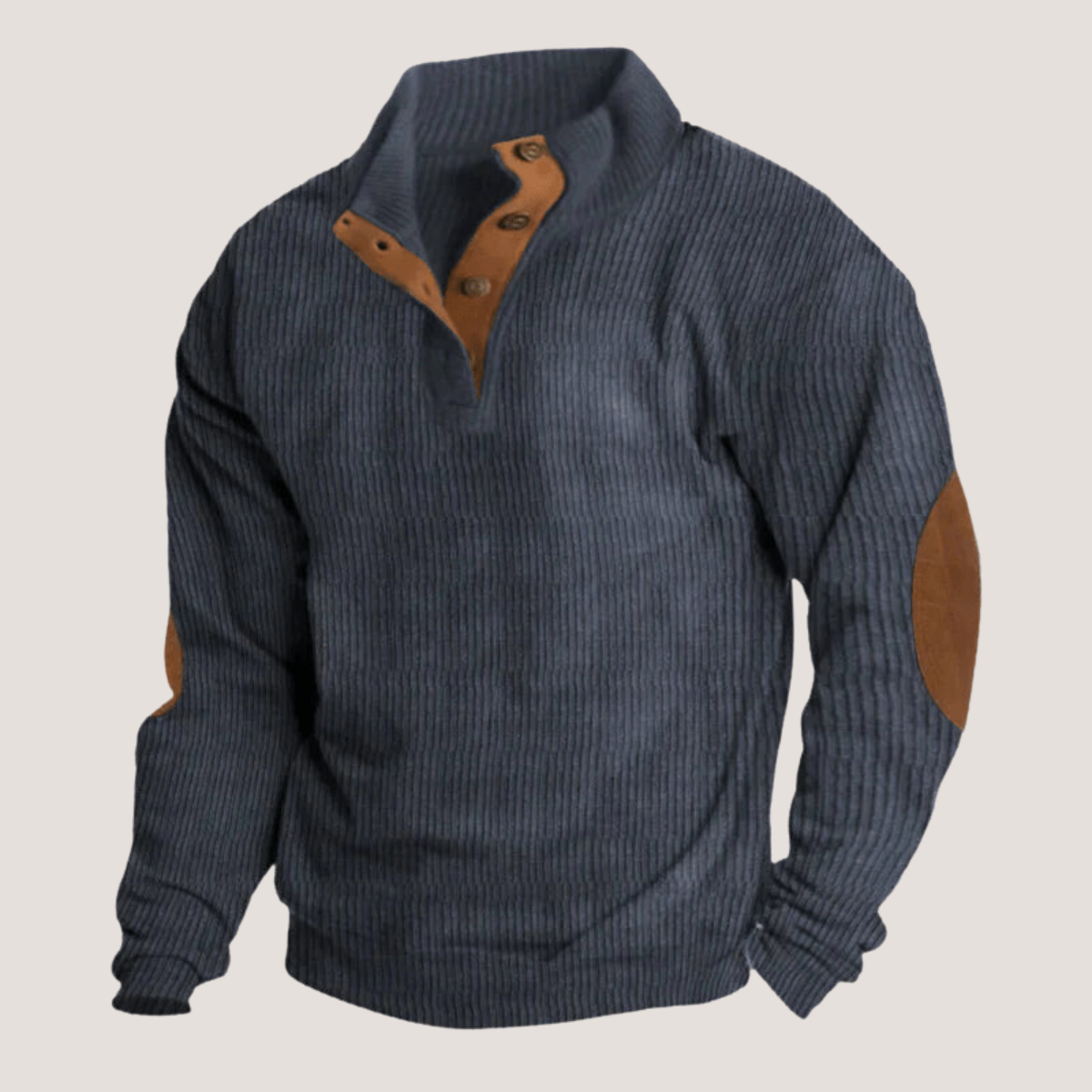 Frederik | Sweater i fløjl med ribstrik til mænd