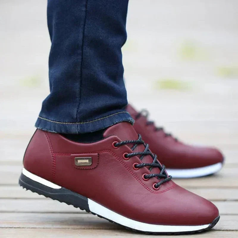 Læder sneakers med moderne design