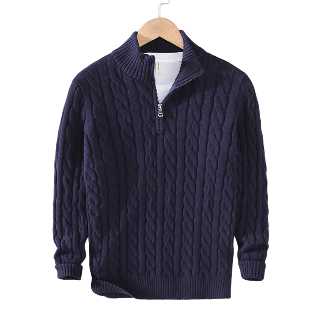 Magnus | Sweater med halv lynlås til mænd