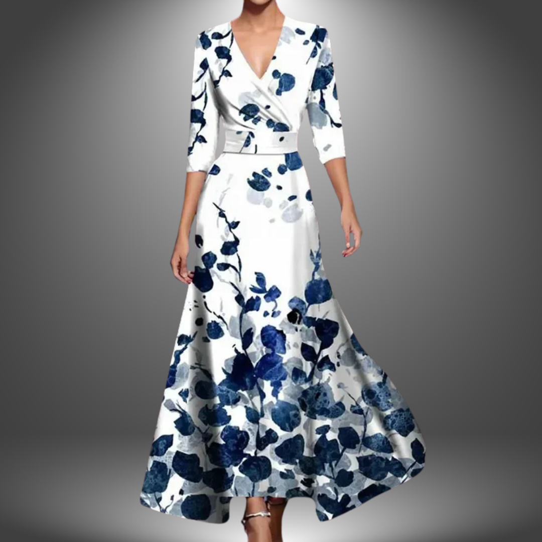 Marianne | Elegant Blomstret Maxikjole til Sommer