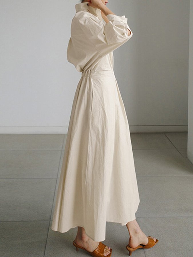 Clemence | Elegant Midi Kjole med Knapper