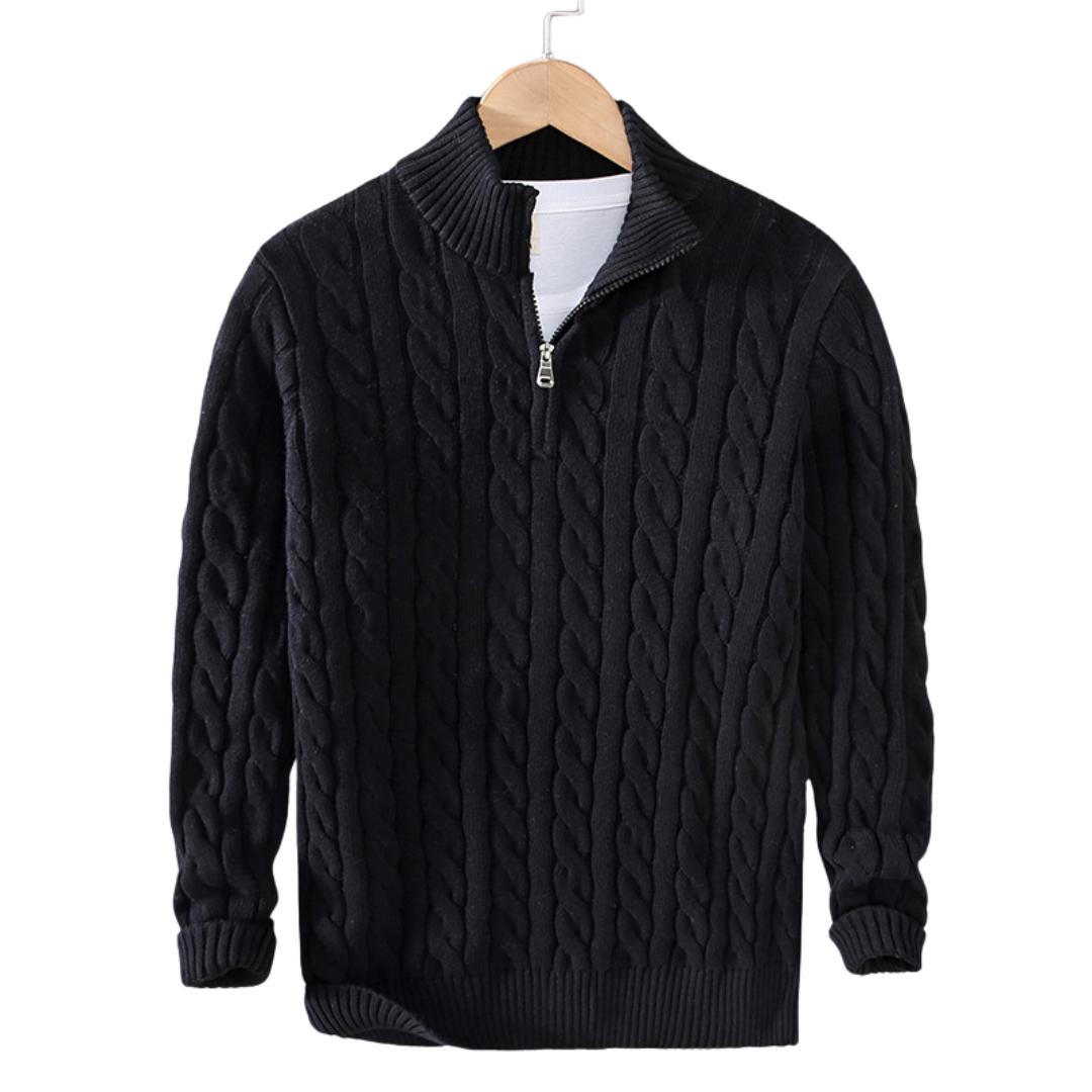 Magnus | Sweater med halv lynlås til mænd