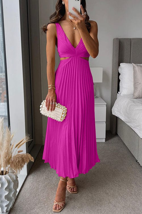 Sanne | Elegant Plisseret Satin Kjole til Kvinder