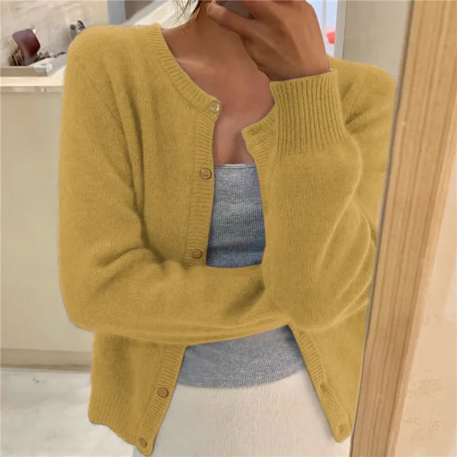 Anne | Strikket Cardigan til Kvinder i Ensfarvet Design