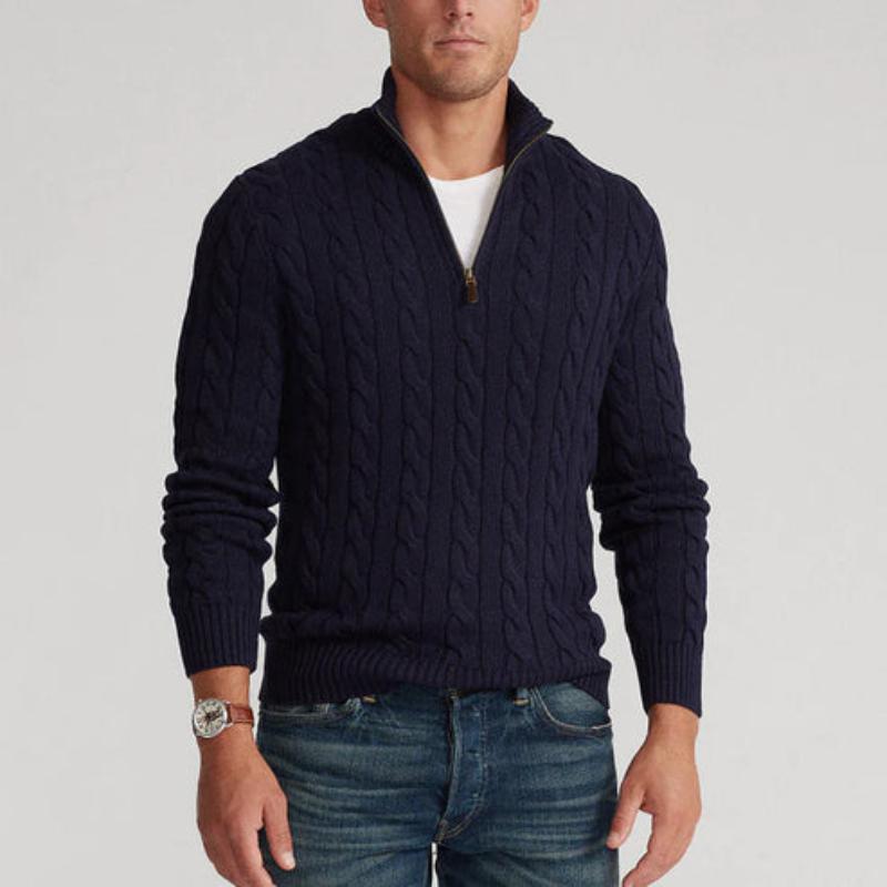Esben | Klassisk sweater med lynlås til mænd